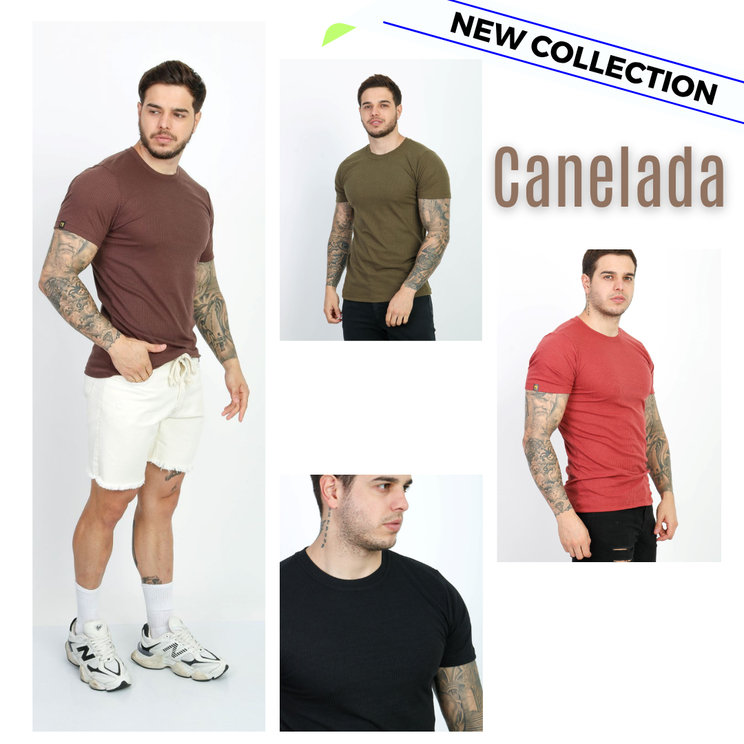 Kit 3 Camisetas Ribana Canelada - Diversas Cores